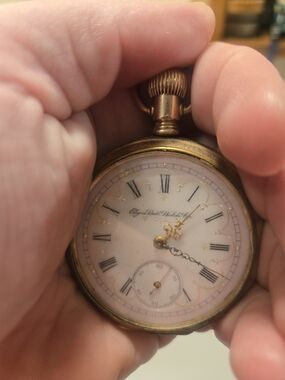 Elgin National Gold Pocketwatch 1897 With Super Rare Fancy Dial In Great Shape